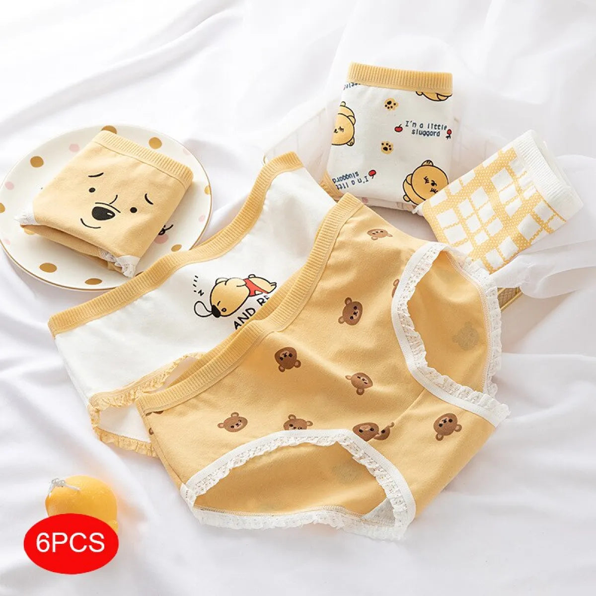 6-Pack Kawaii Strawberry Cotton Panties