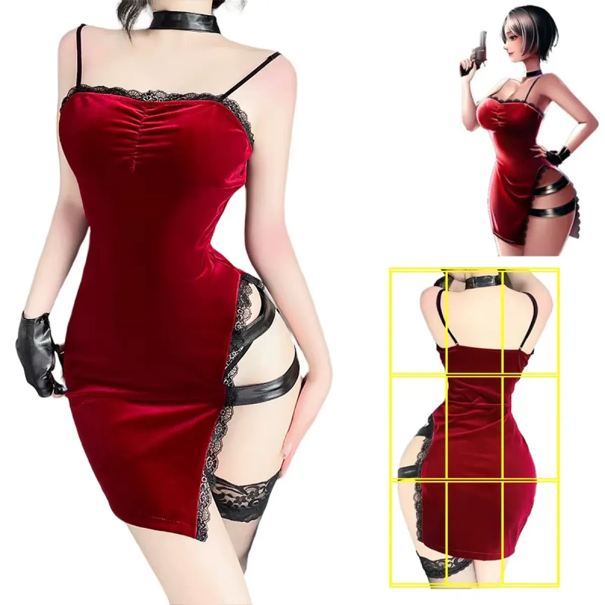 Ada Wong Resident Evil Cosplay Red Dress â€?Lace Cheongsam