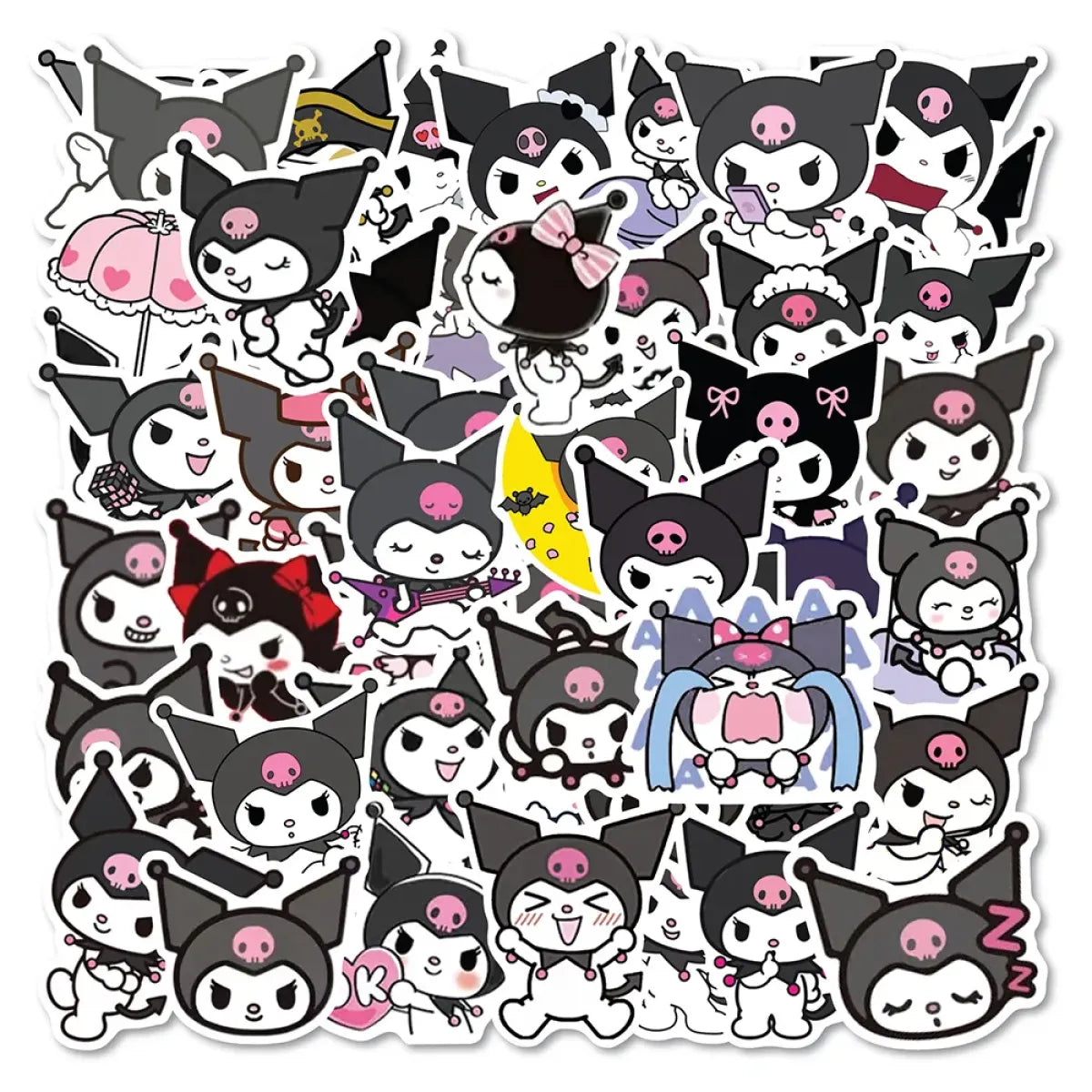 50pcs Sanrio Cartoon Stickers - Hello Kitty, Kuromi, My Melody