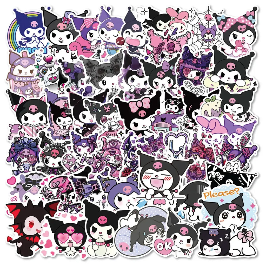 50pcs Sanrio Cartoon Stickers - Hello Kitty, Kuromi, My Melody
