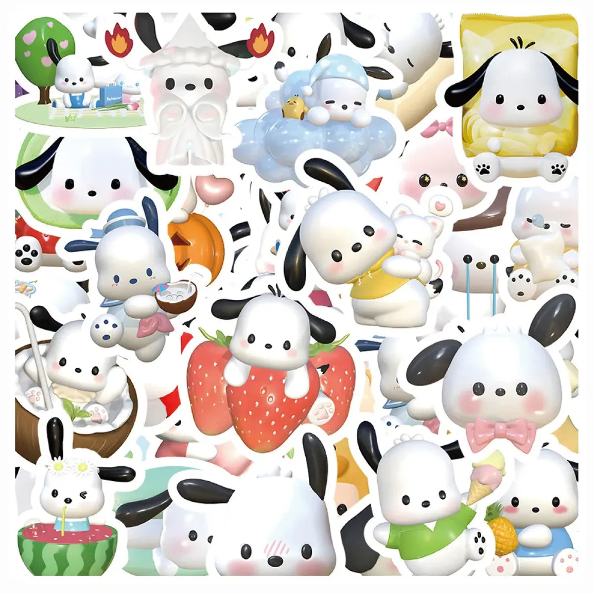 50pcs Sanrio Cartoon Stickers - Hello Kitty, Kuromi, My Melody