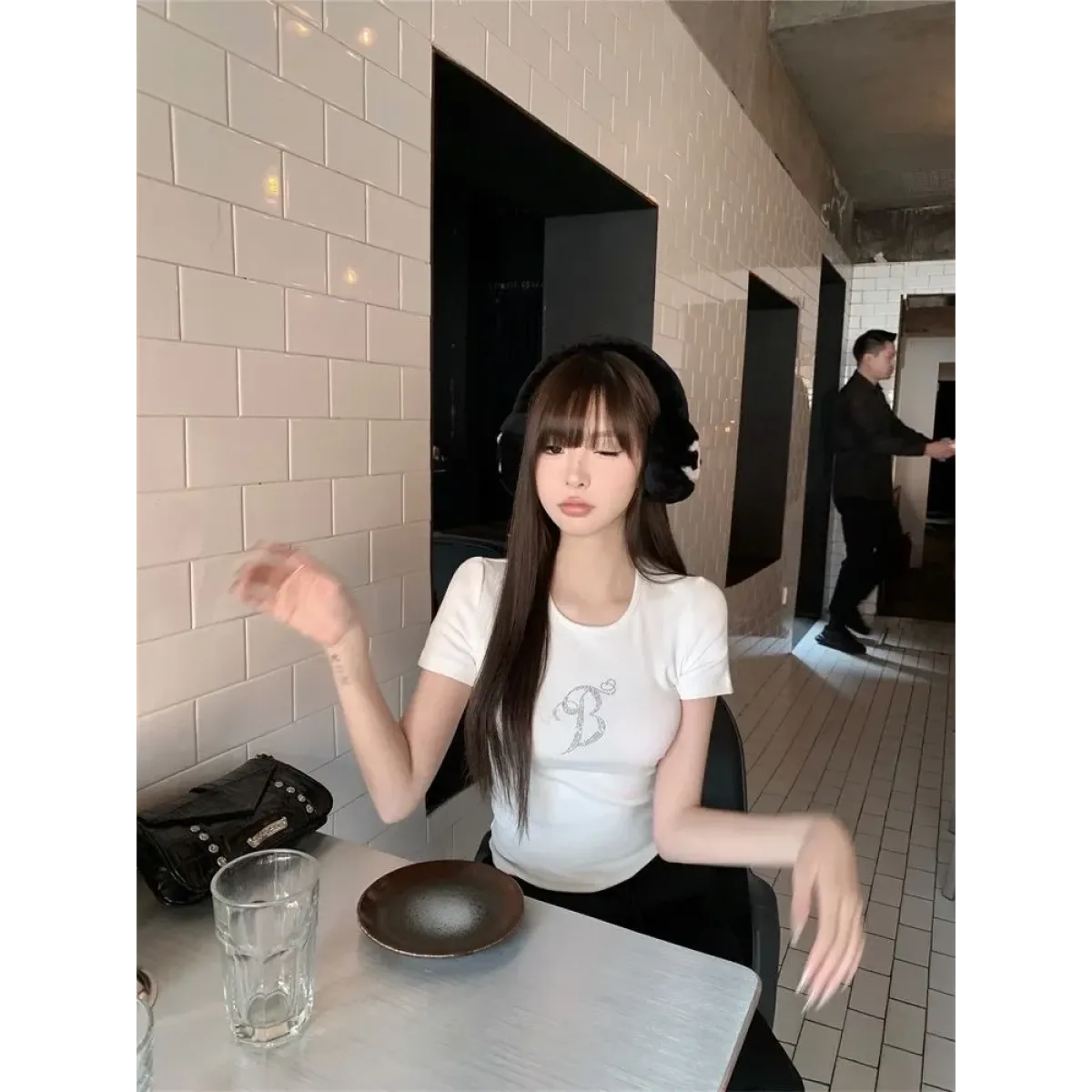 Angel Wings Rhinestone Slim Fit Tee