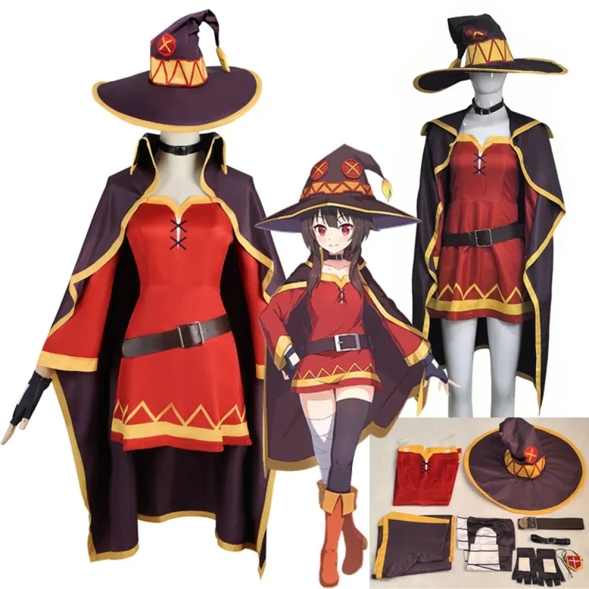 Anime Witch Costume Set with Cloak & Hat