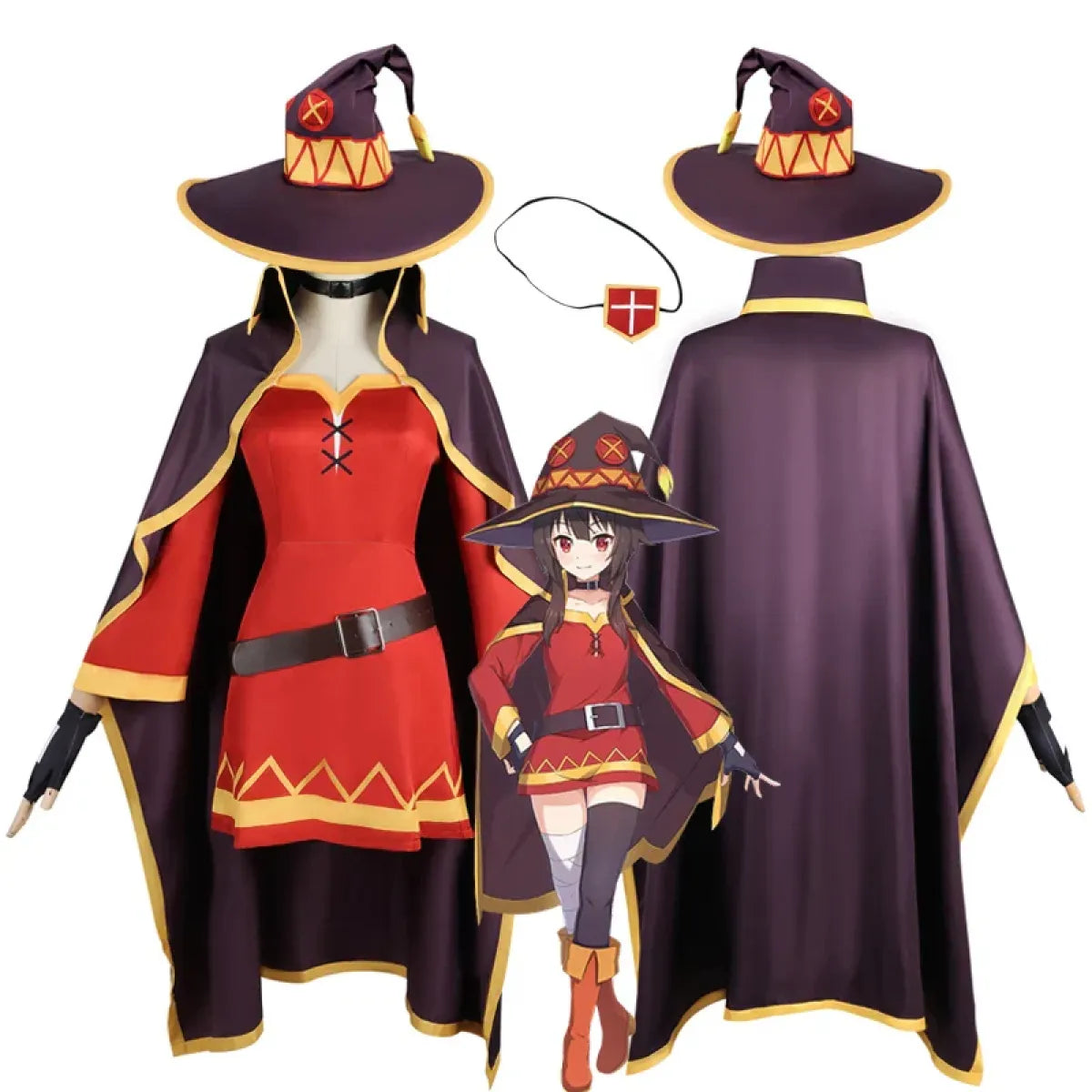 Anime Witch Costume Set with Cloak & Hat
