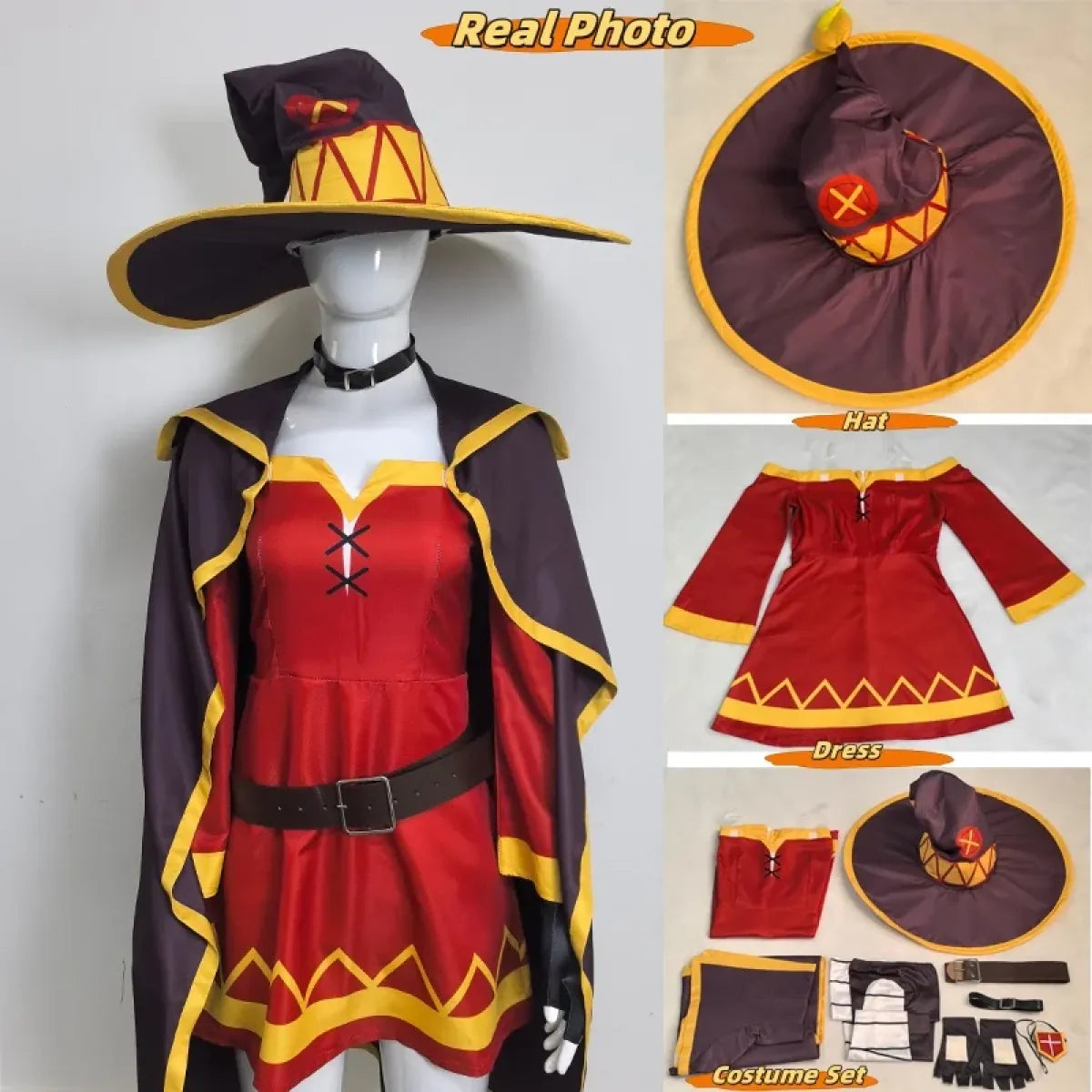 Anime Witch Costume Set with Cloak & Hat