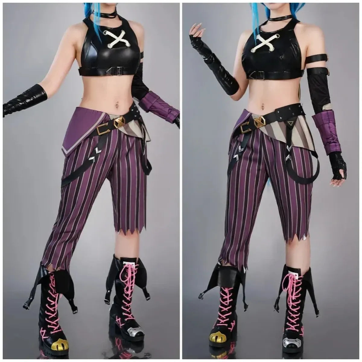 Arcane Jinx Cosplay Costume â€?LOL Season 2 Loli Outfit with Wig & Accessories