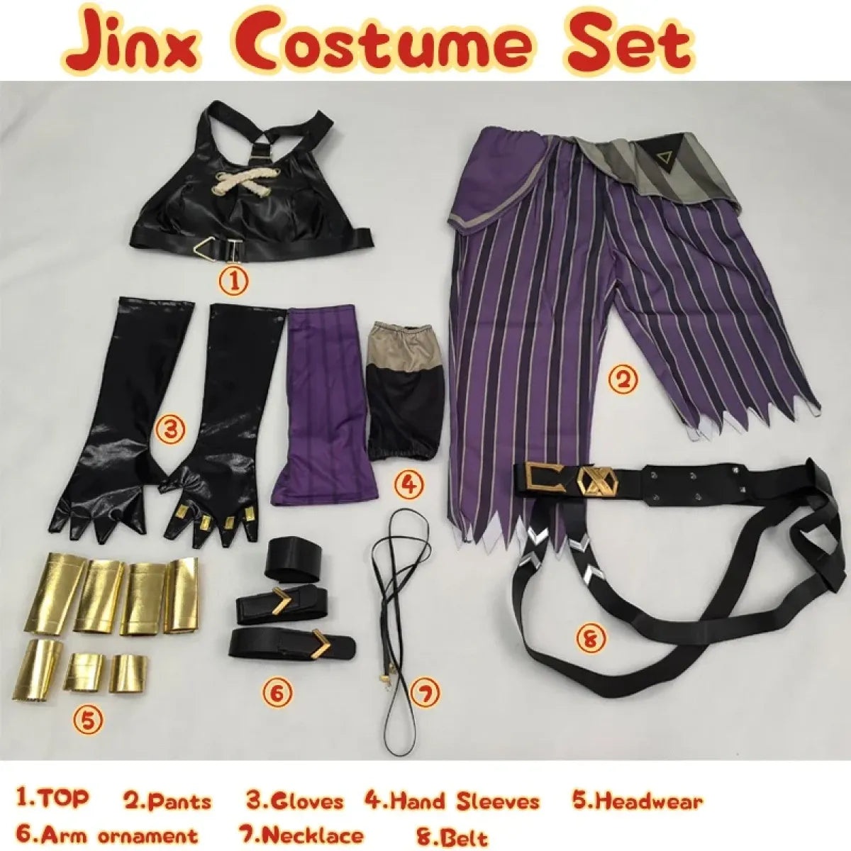 Arcane Jinx Cosplay Costume â€?LOL Season 2 Loli Outfit with Wig & Accessories