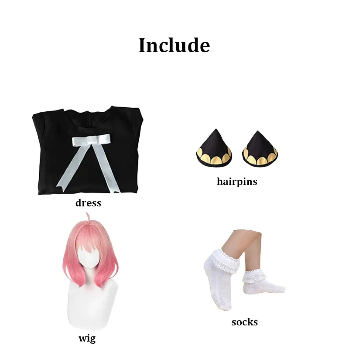 Anya Forger Cosplay Set with Wig & Accessories