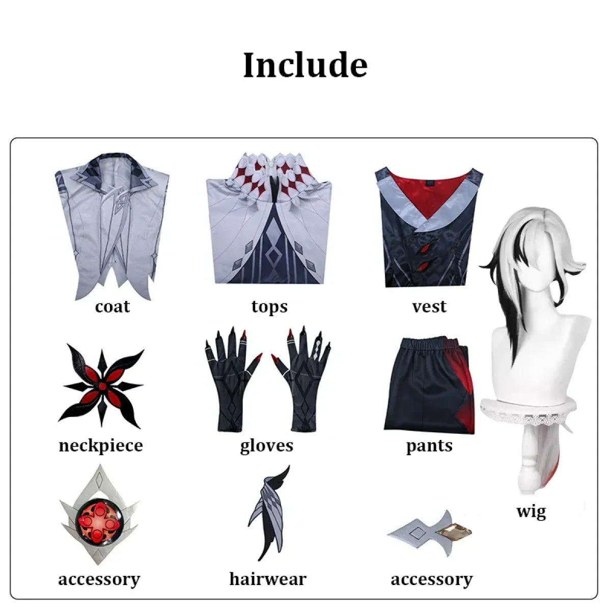 Arlecchino Genshin Impact Cosplay Costume Set