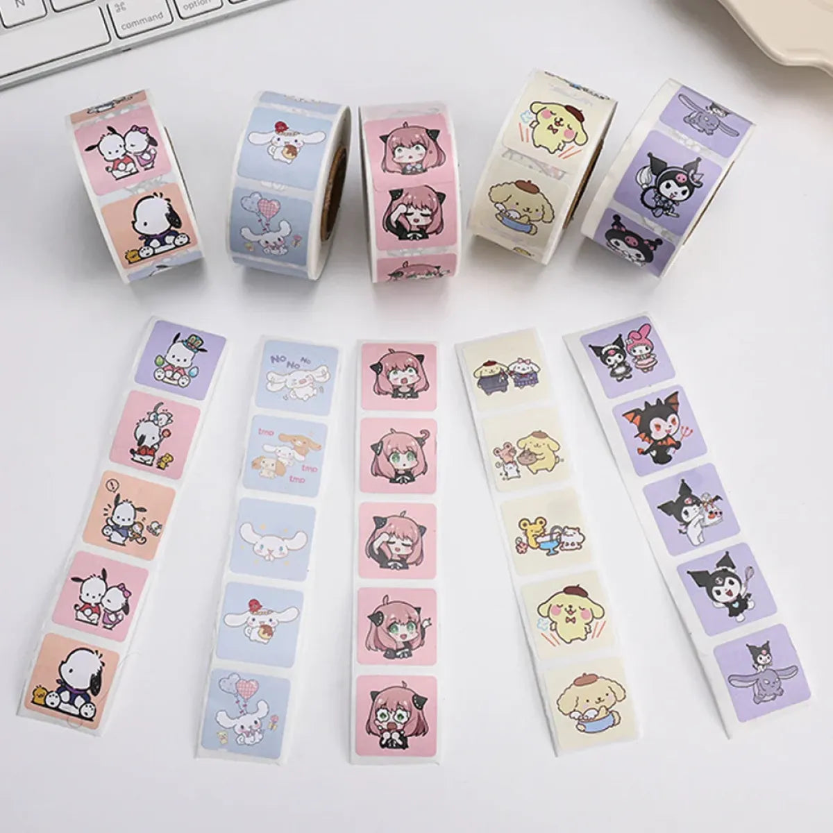 500PCS Cute Kuromi, Pochacco, My Melody Cartoon Stickers