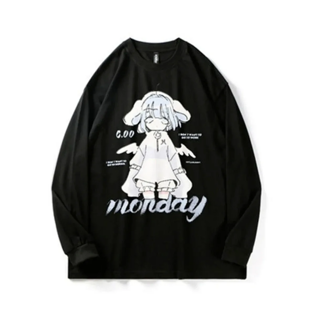 "Monday" Sad Anime Girl Tee