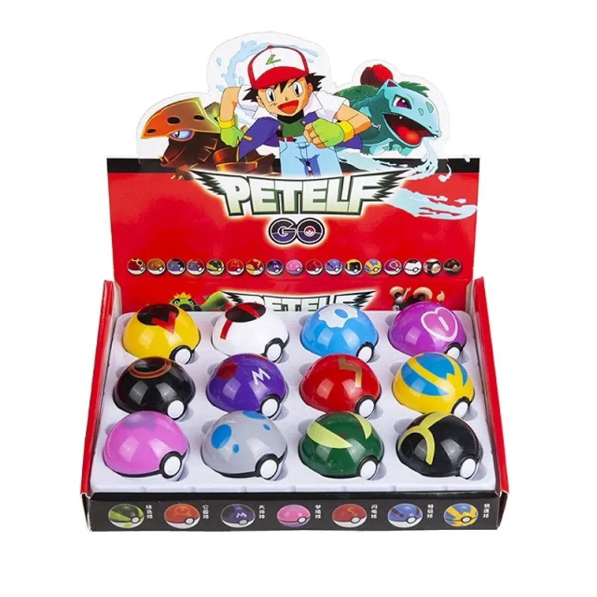 12-Piece Pocket Monster Pokeball Figure Set