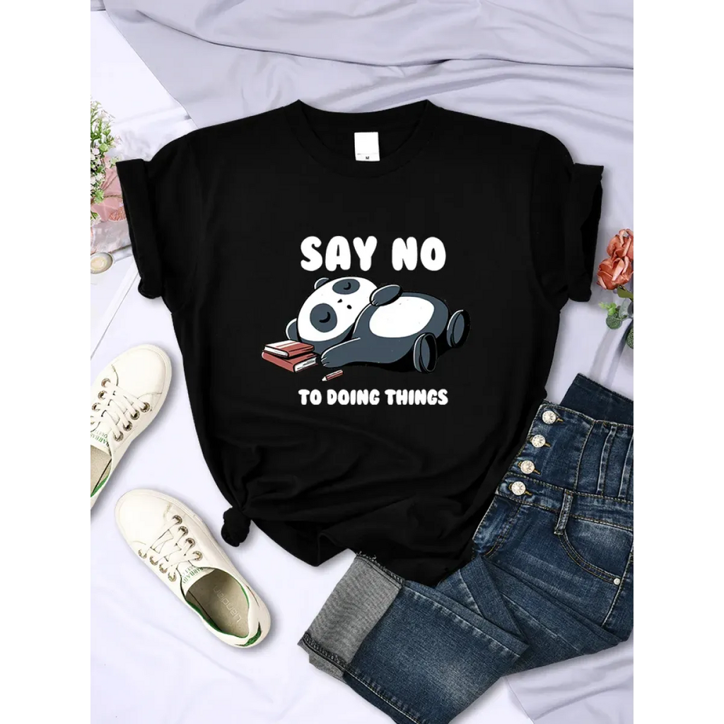 "Say No To Doing Thing" Sleeping Panda  T-Shirts
