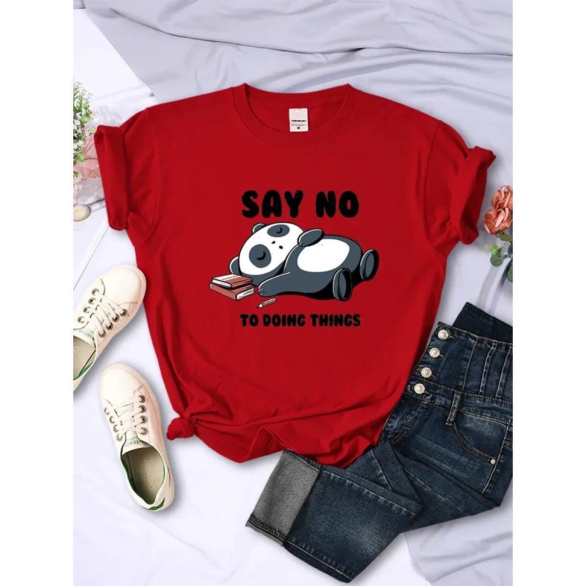 "Say No To Doing Thing" Sleeping Panda  T-Shirts