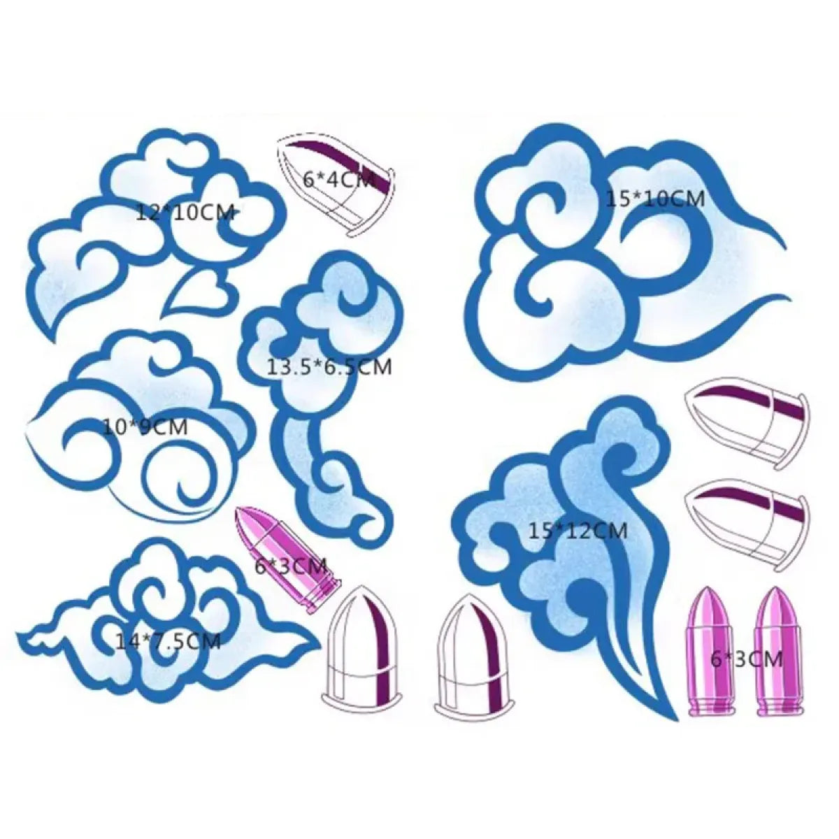 Arcane Jinx Cosplay Temporary Tattoo Set