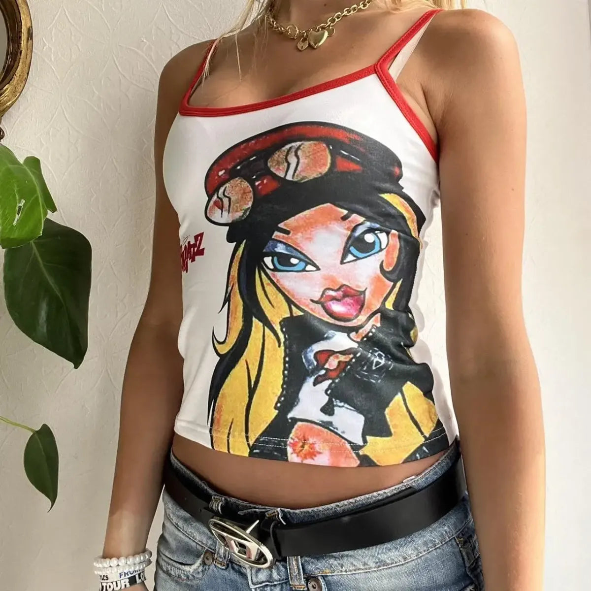 Anime Print Tank Top: Vintage Harajuku Streetwear